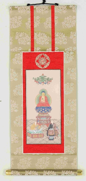 三尊仏　緞子（大）
